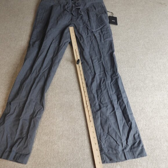 Onia Mens Pants Large Gray Collin Drawstring Linen Blend NEW - Picture 2 of 10